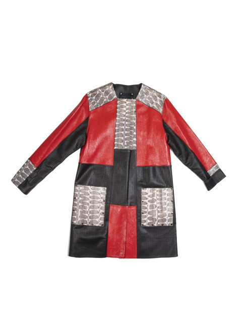 Manteau PROENZA SCHOULER cuir et python