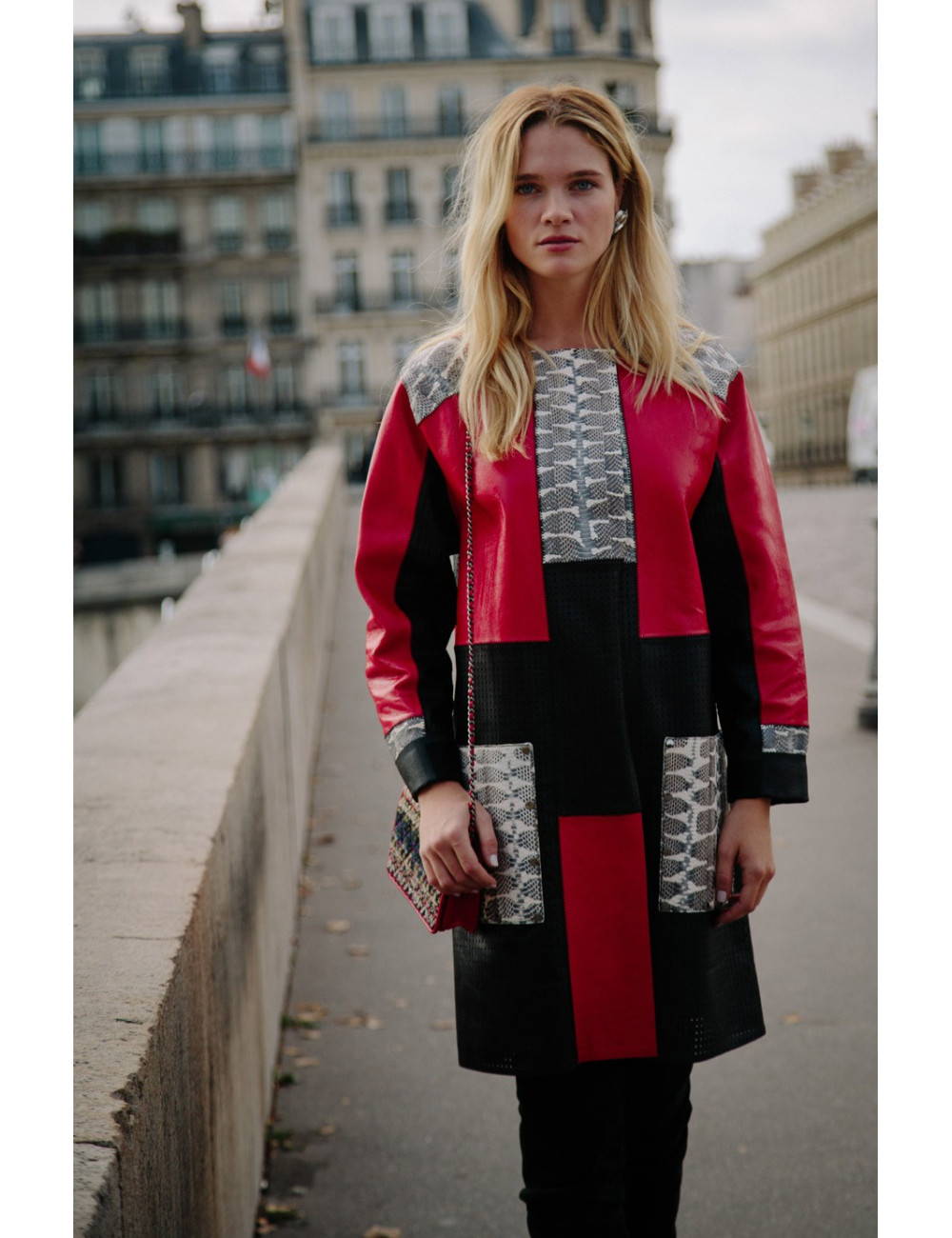 Manteau PROENZA SCHOULER cuir et python