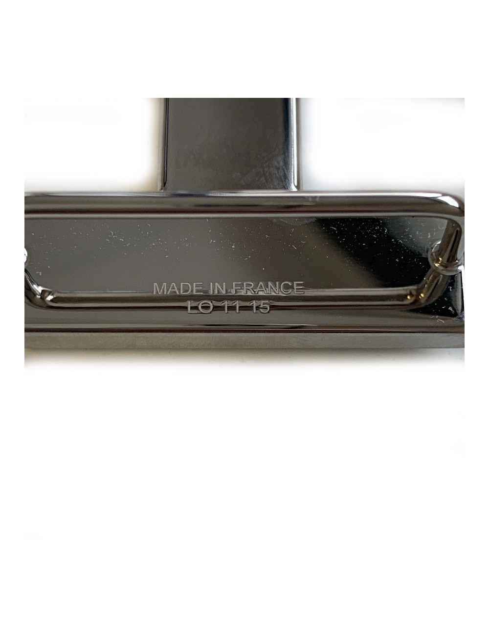 Boucle de ceinture  "H" HERMES métal argent brossé