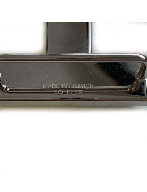 Boucle de ceinture  "H" HERMES métal argent brossé