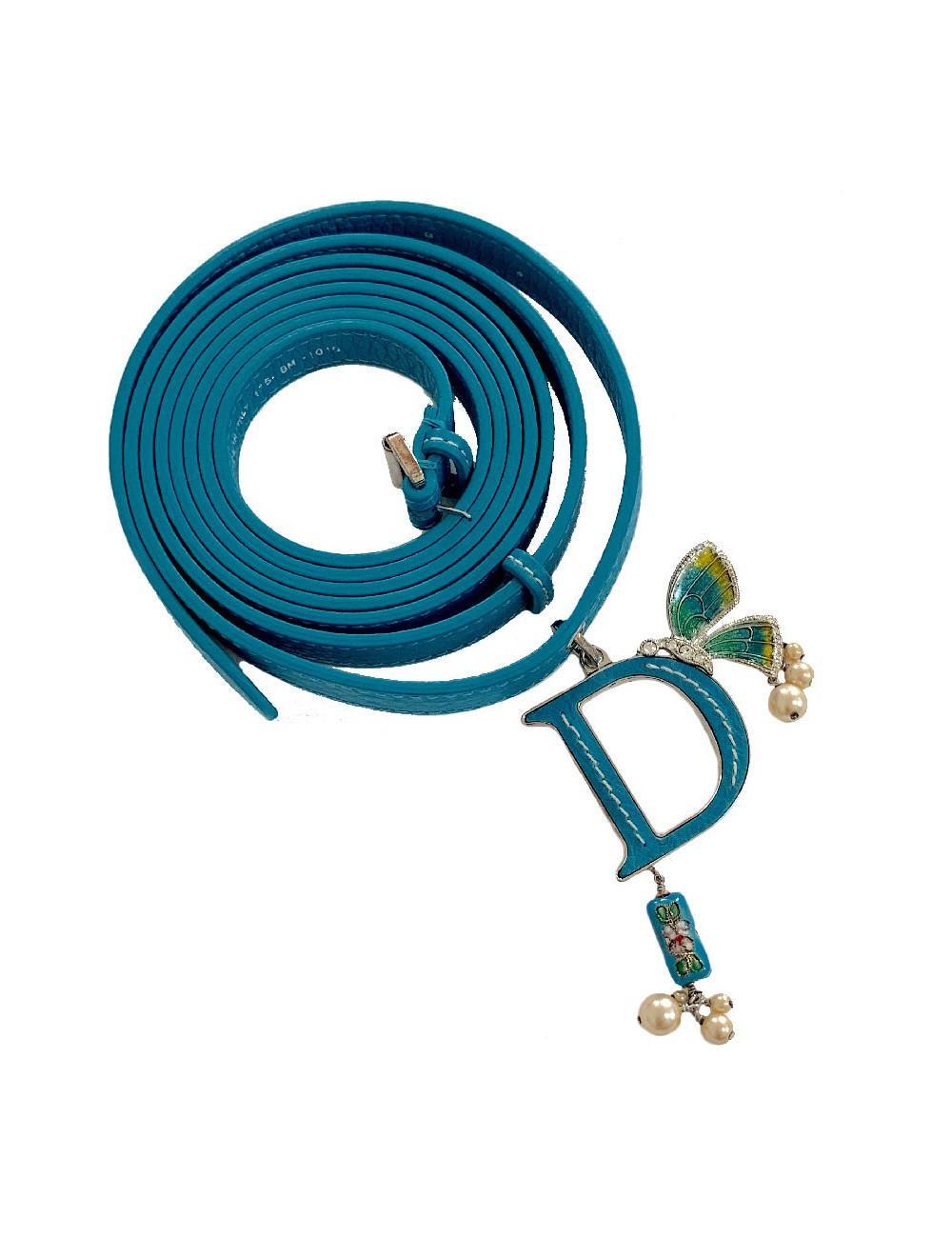 Ceinture double CHRISTIAN DIOR bleue et charm