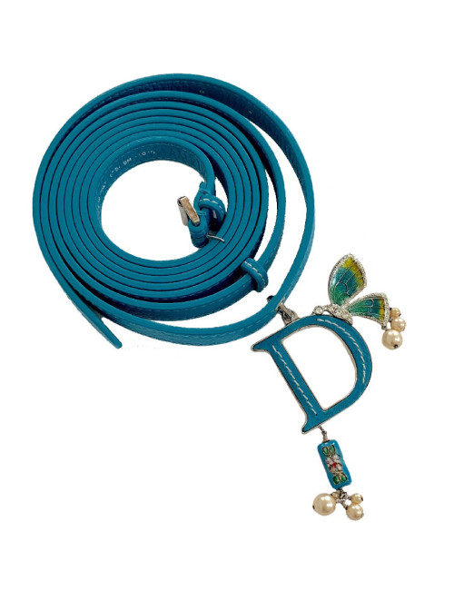 Ceinture double CHRISTIAN DIOR bleue et charm