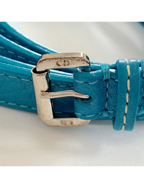 Ceinture double CHRISTIAN DIOR bleue et charm