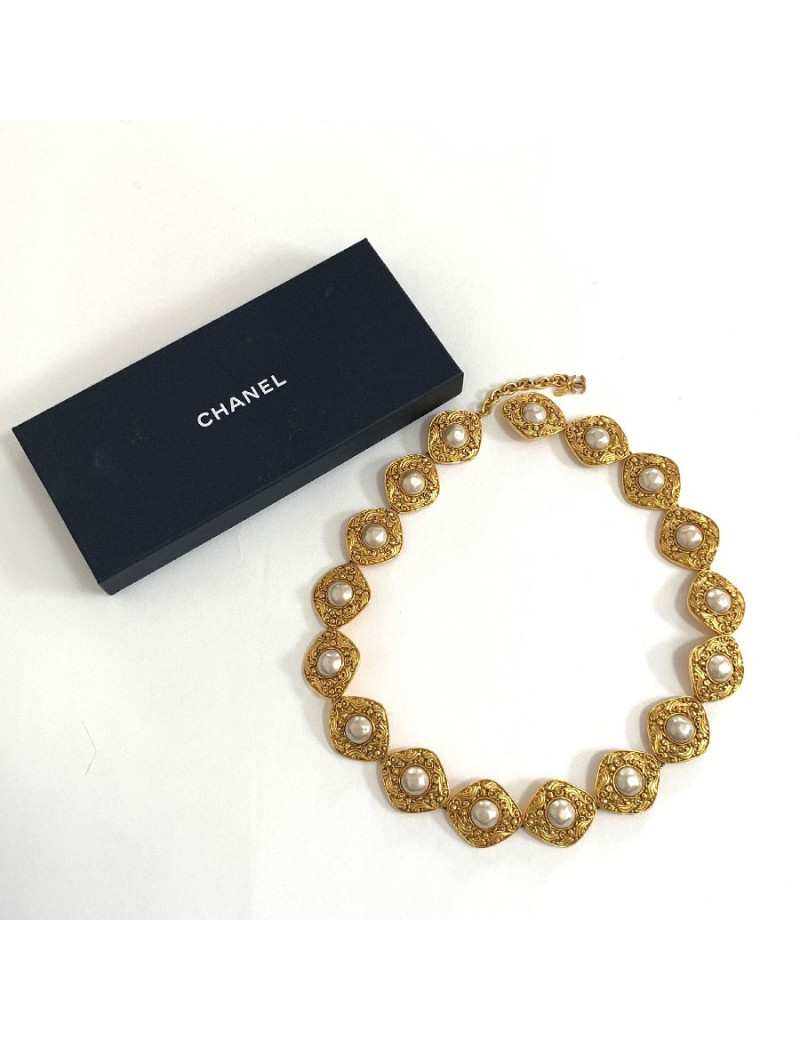 Ceinture CHANEL doré et perles dorées Vintage