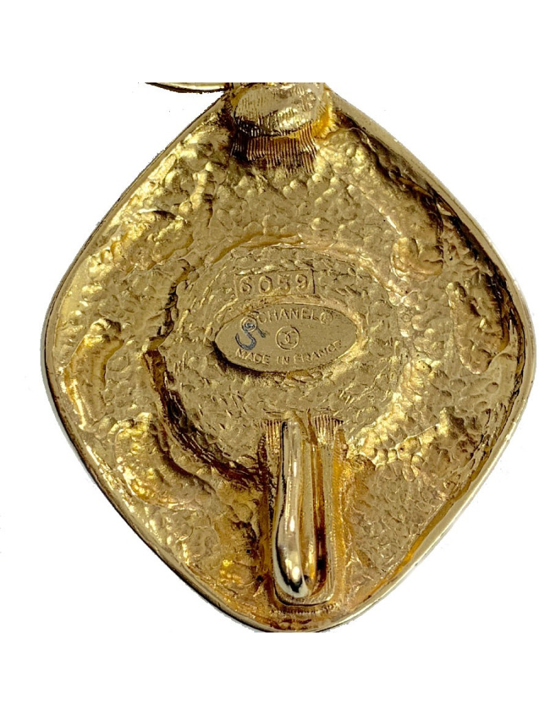 CHANEL Vintage gilded metal and pearly beads belt