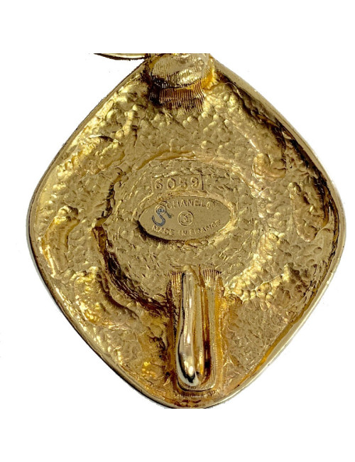 CHANEL Vintage gilded metal and pearly beads belt