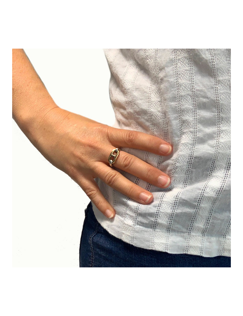 Bague HERMES or et argent