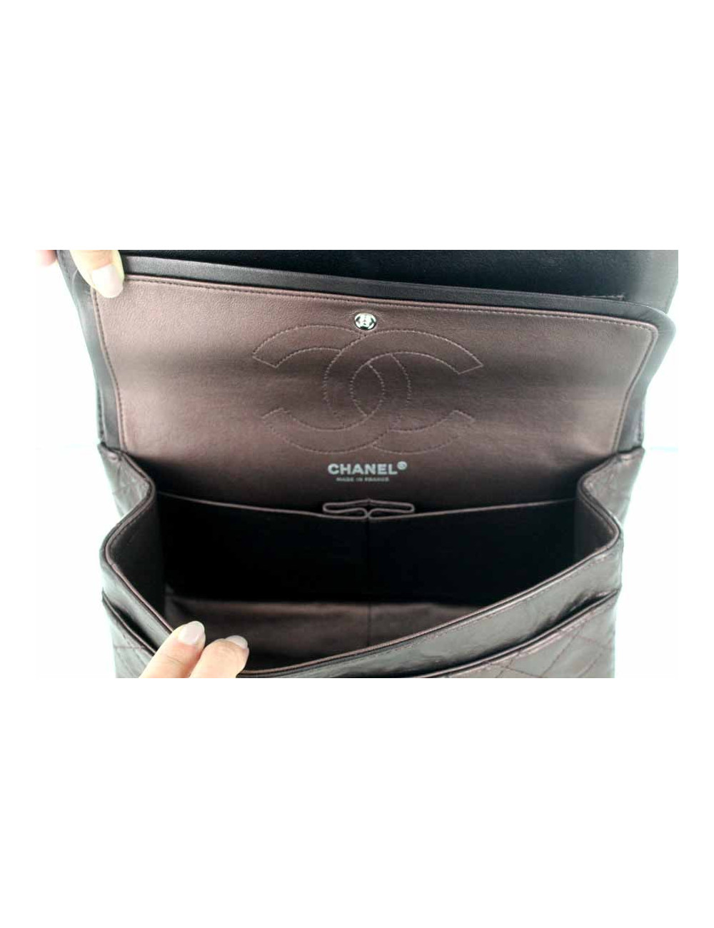 CHANEL 2.55 iridescent brown leather