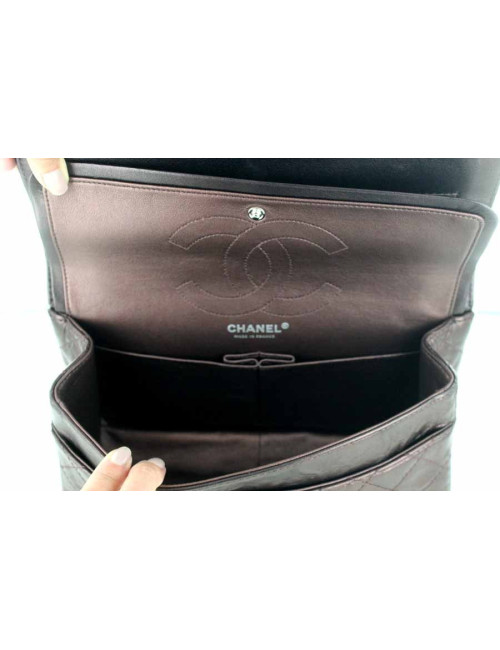 2.55 CHANEL en cuir marron irisé