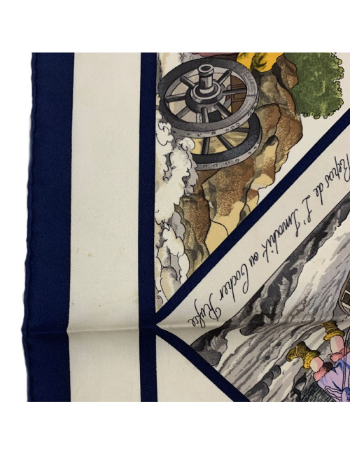 Carré 90 x 90 HERMES soie 100% "Voyage en Russie" 