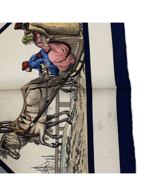 Carré 90 x 90 HERMES soie 100% "Voyage en Russie" 