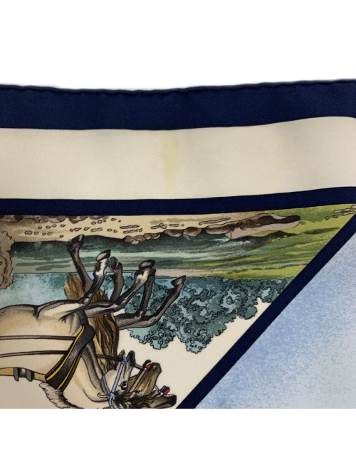 Carré 90 x 90 HERMES soie 100% "Voyage en Russie" 