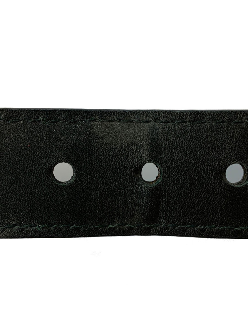 Bracelet YVES SAINT LAURENT cuir noir et bijouterie dorée 