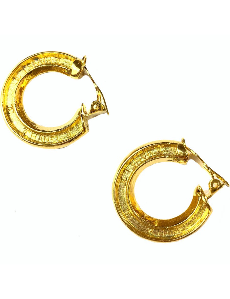 Boucles d'oreille clips CHANEL créoles Vintage