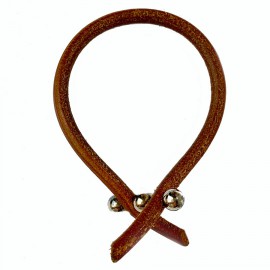 HERMES bracelet brown leather cord 