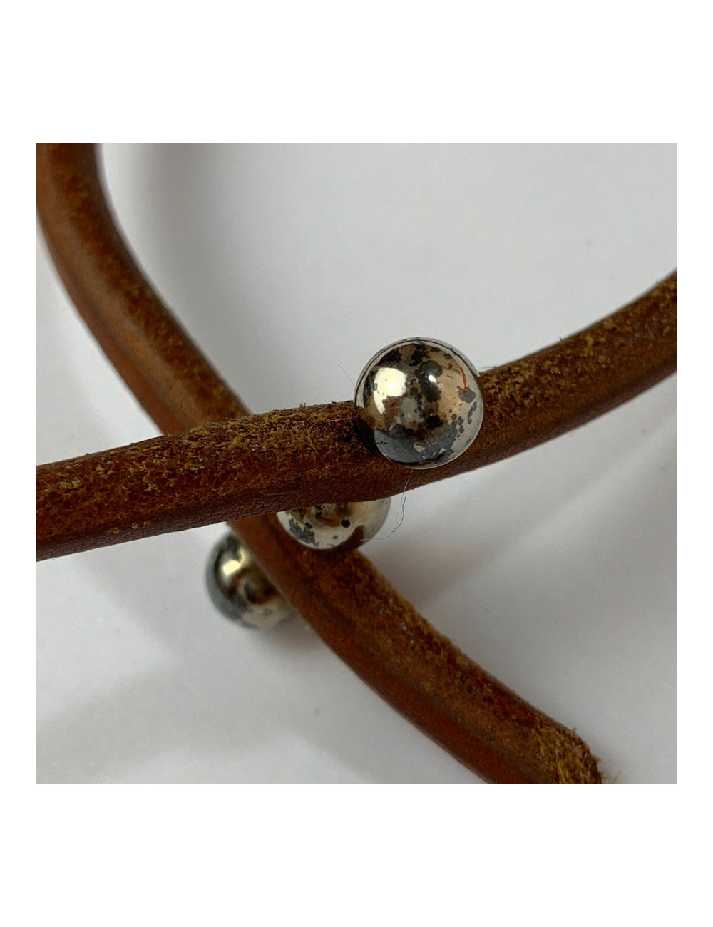 HERMES bracelet brown leather cord - Certified Occasion Jewelry 