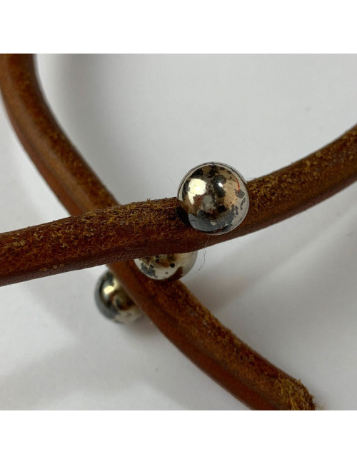 HERMES bracelet brown leather cord - Certified Occasion Jewelry 