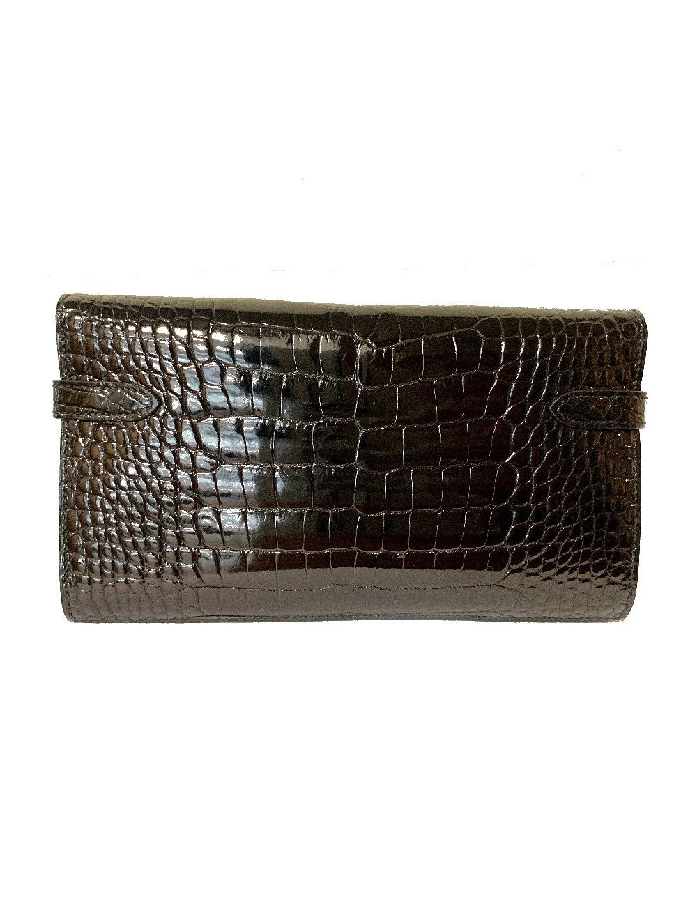 Portefeuille kelly HERMES alligator noir