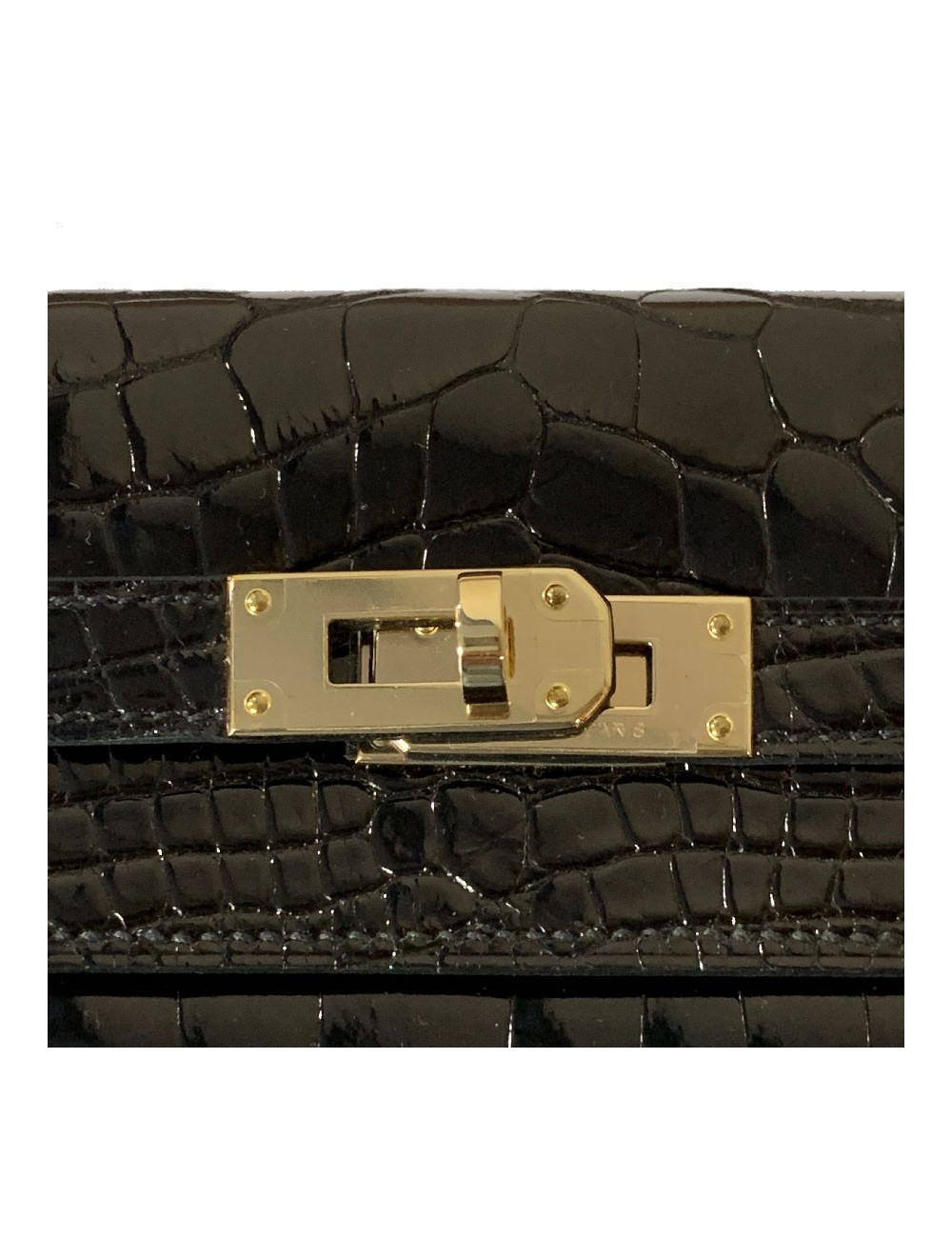 Portefeuille kelly HERMES alligator noir