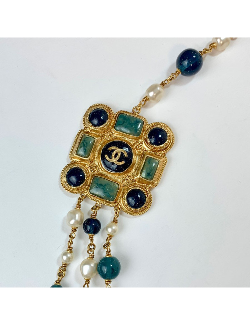 Sautoir CHANEL triple rangs 