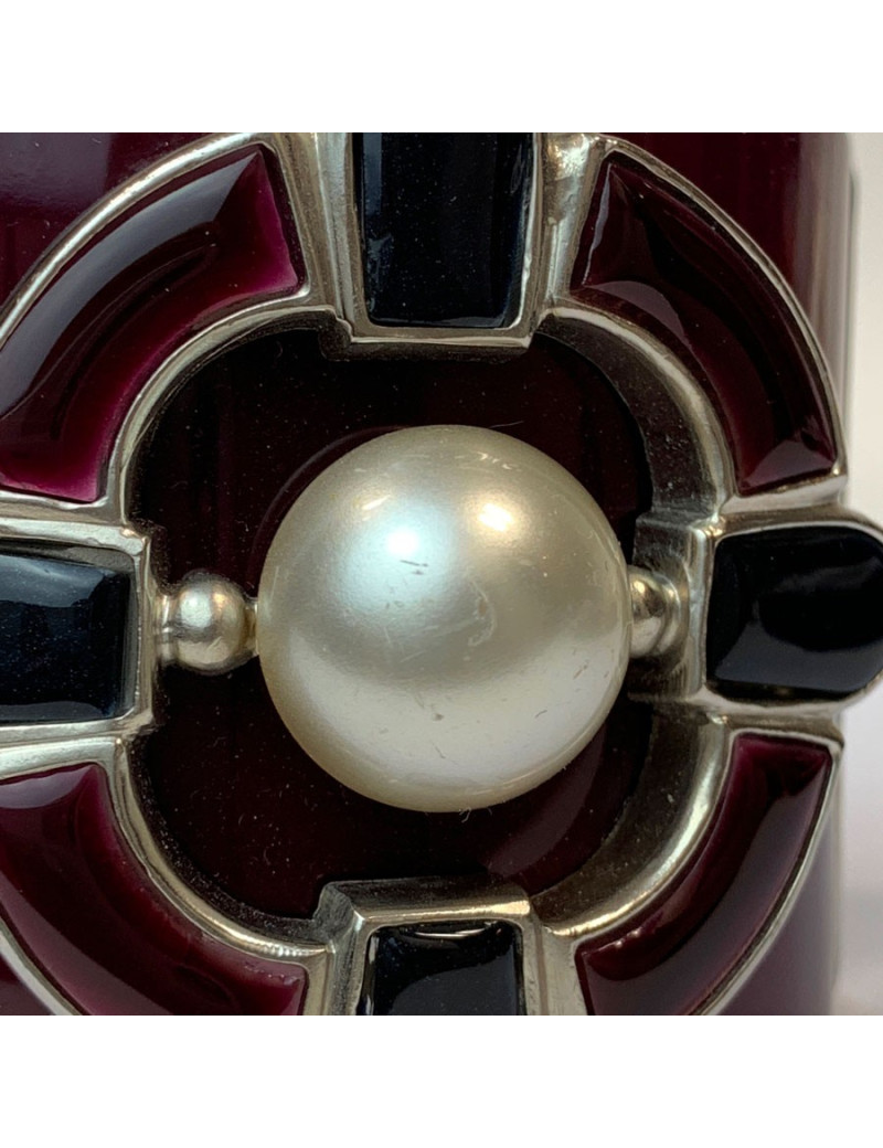 Manchette CHANEL plexiglass violet et perle