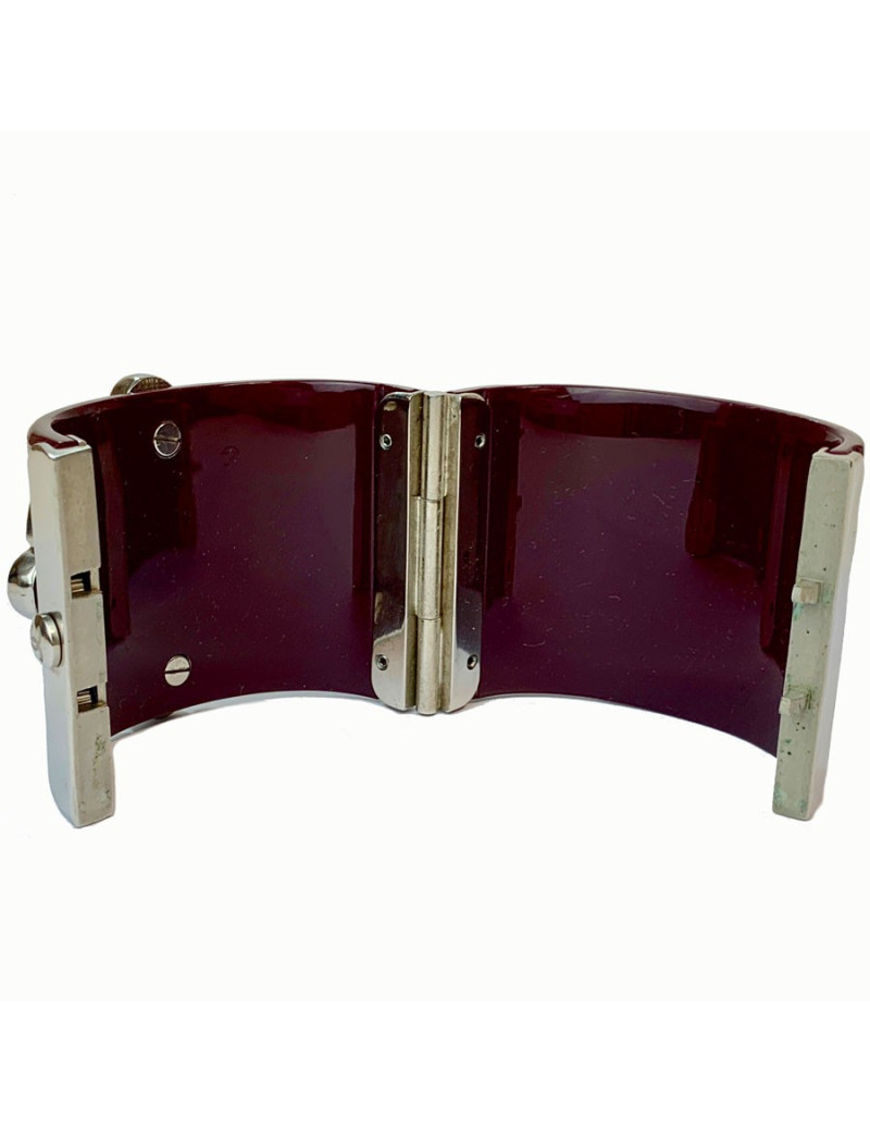 Manchette CHANEL plexiglass violet et perle