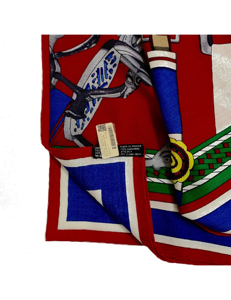 Châle HERMES Duo d'Etriers en cachemire et soie