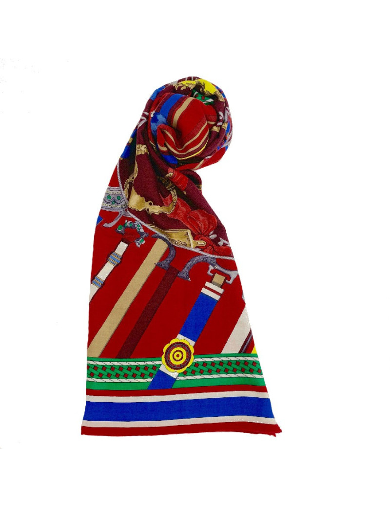 Châle HERMES Duo d'Etriers en cachemire et soie