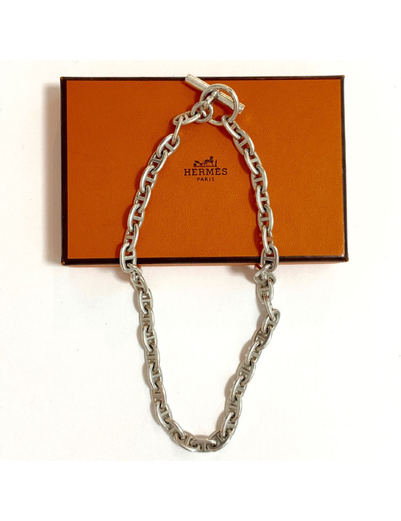 Collier HERMES chaine d'ancre en argent massif