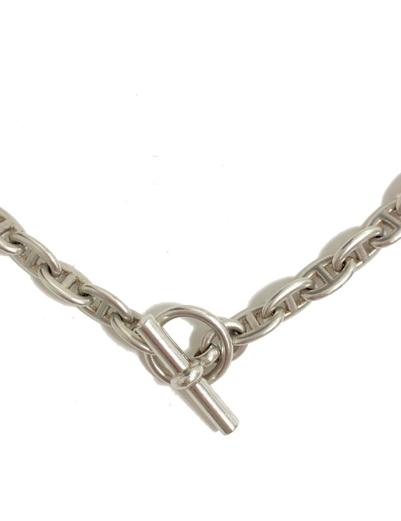 Collier HERMES chaine d'ancre en argent massif