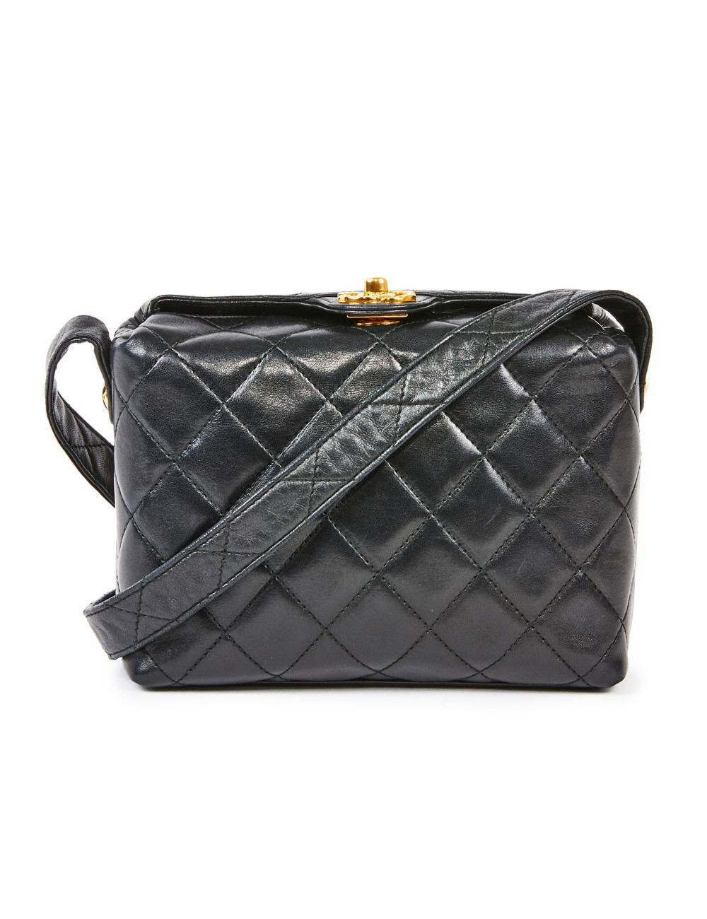 Sac vintage CHANEL cuir matelassé noir