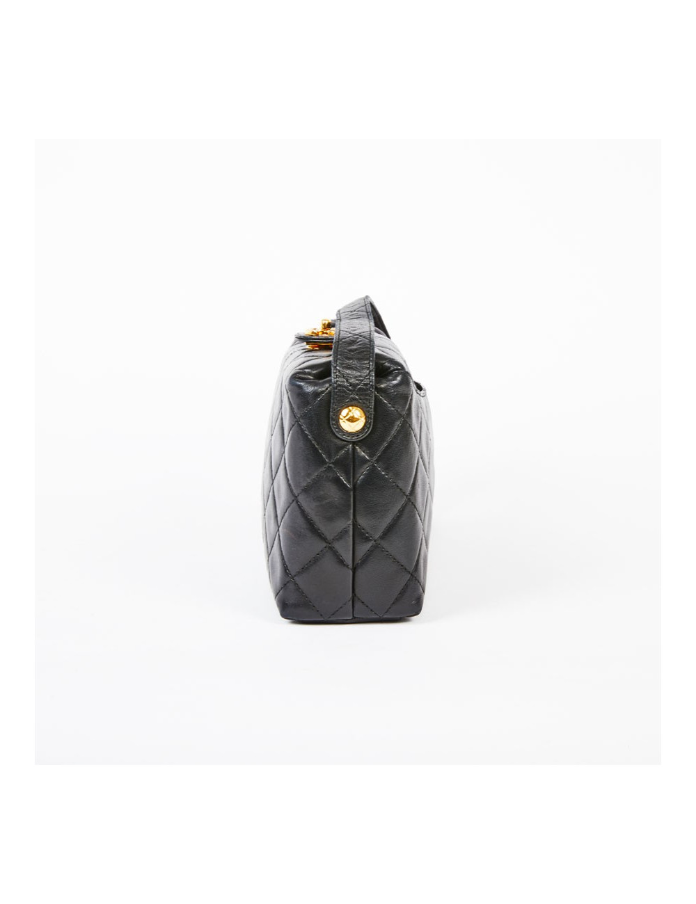 Sac vintage CHANEL cuir matelassé noir