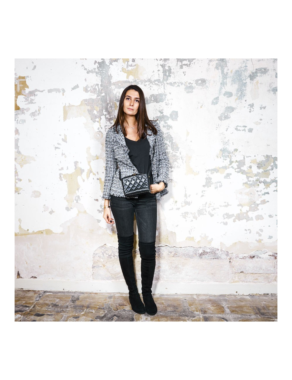 Sac vintage CHANEL cuir matelassé noir