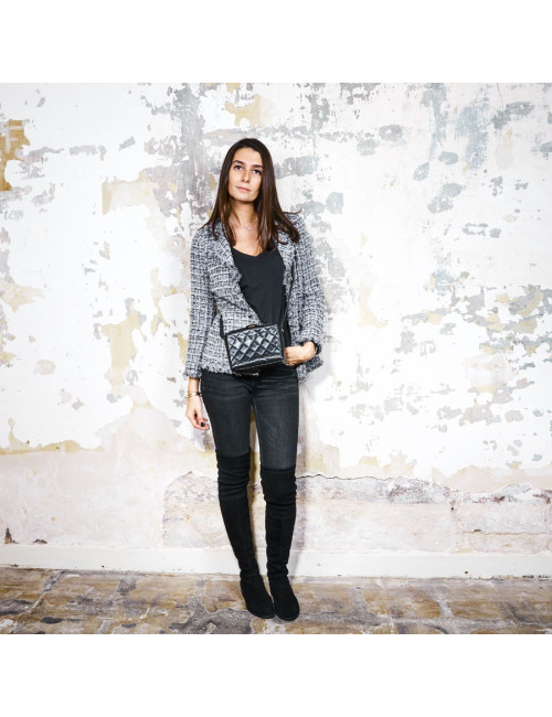 Sac vintage CHANEL cuir matelassé noir