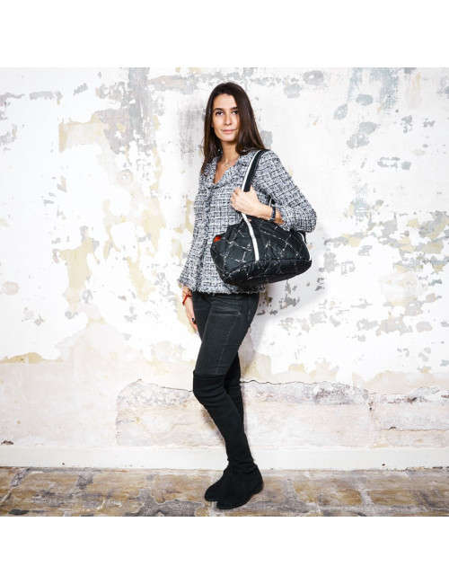 Sac pour chien CHANEL en toile noire