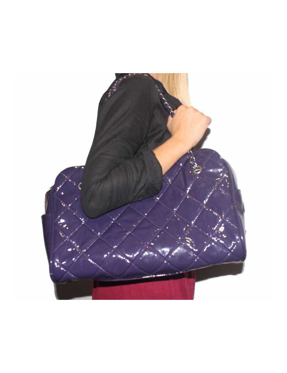 Sac Bowling CHANEL verni violet