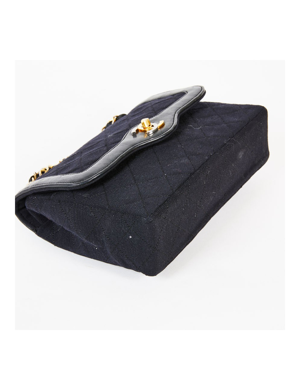 Sac CHANEL Haute couture toile et cuir noir