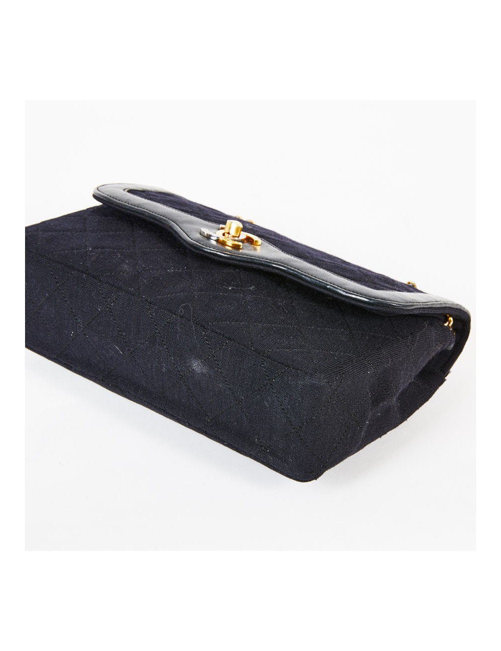 Sac CHANEL Haute couture toile et cuir noir