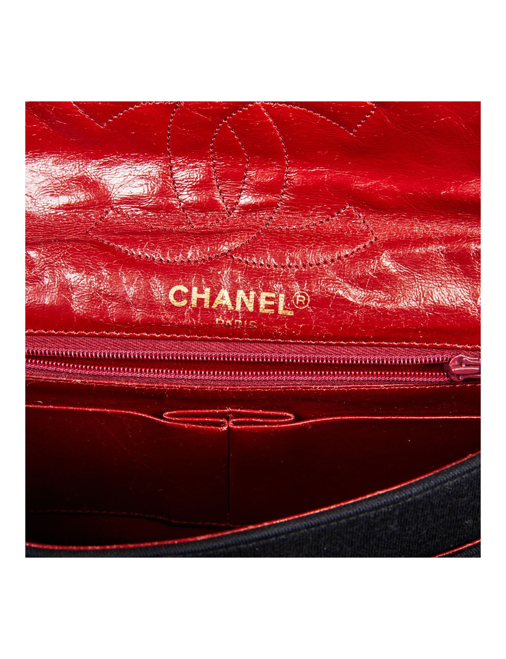 Sac CHANEL Haute couture toile et cuir noir