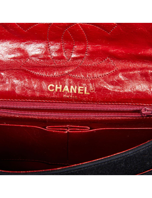 Sac CHANEL Haute couture toile et cuir noir