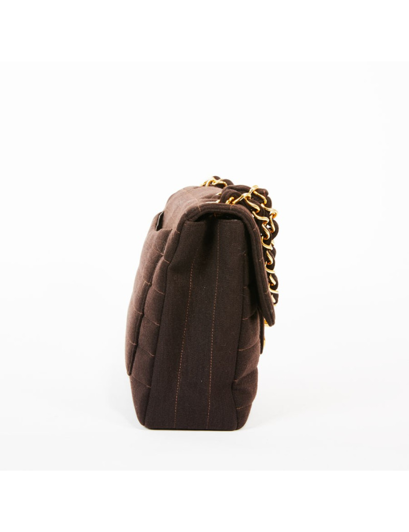 Sac Jumbo CHANEL en jersey marron