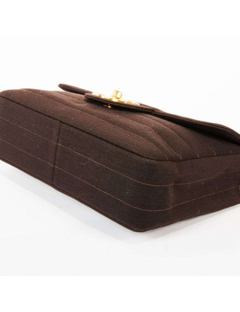 Sac Jumbo CHANEL en jersey marron