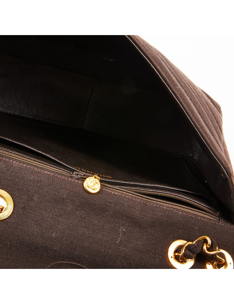 Sac Jumbo CHANEL en jersey marron