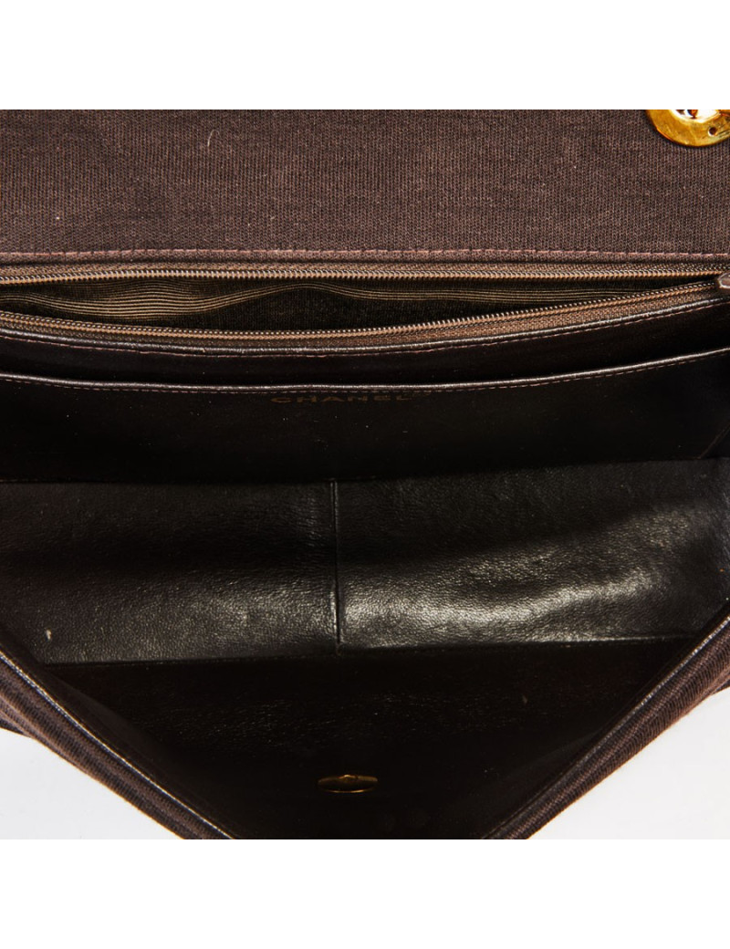 Sac Jumbo CHANEL en jersey marron