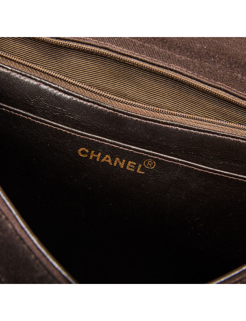 Sac Jumbo CHANEL en jersey marron