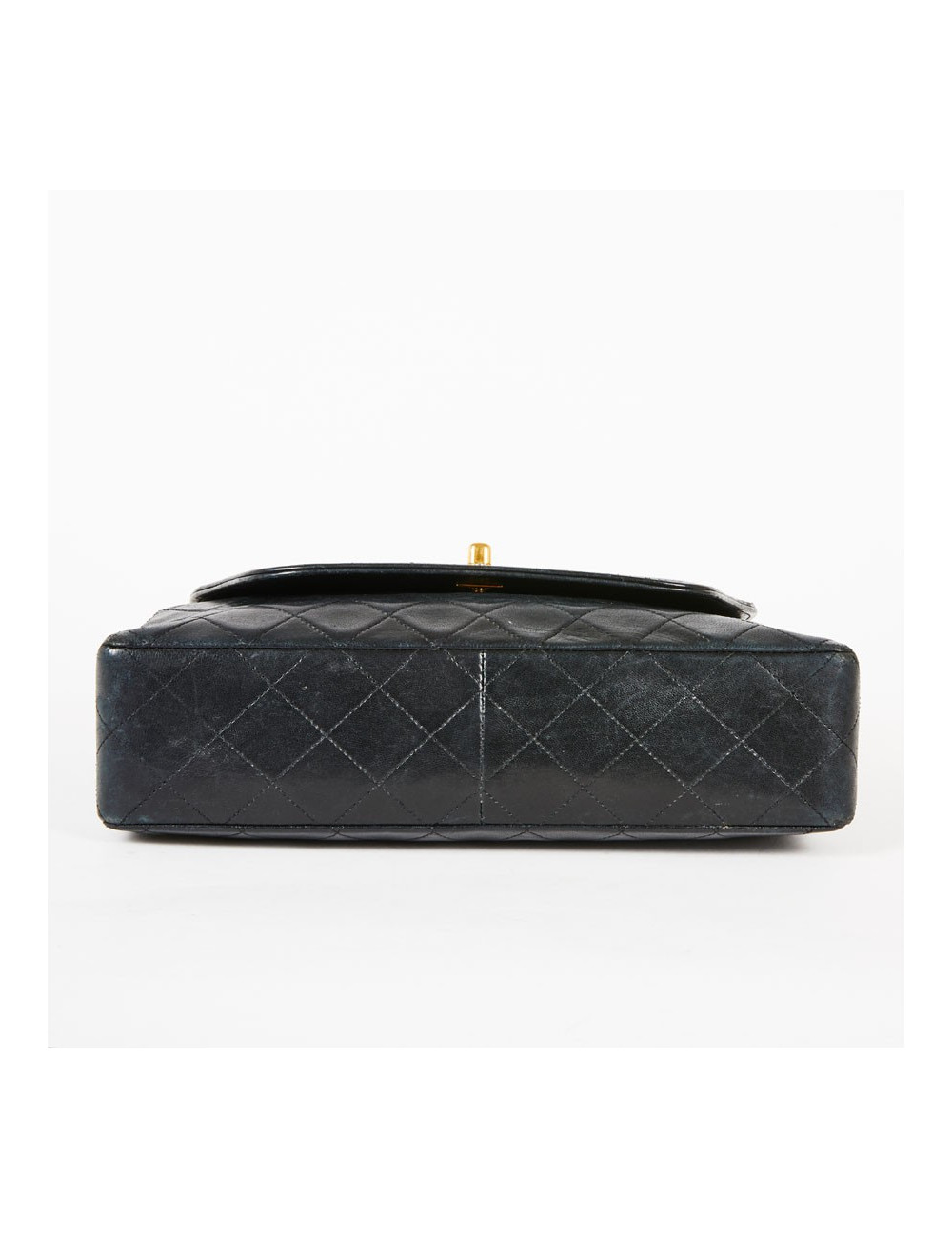 Sac CHANEL vintage cuir lisse noir matelassé