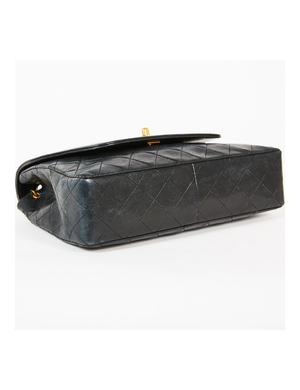 Sac CHANEL vintage cuir lisse noir matelassé