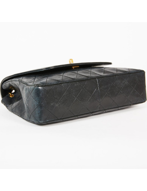 Sac CHANEL vintage cuir lisse noir matelassé