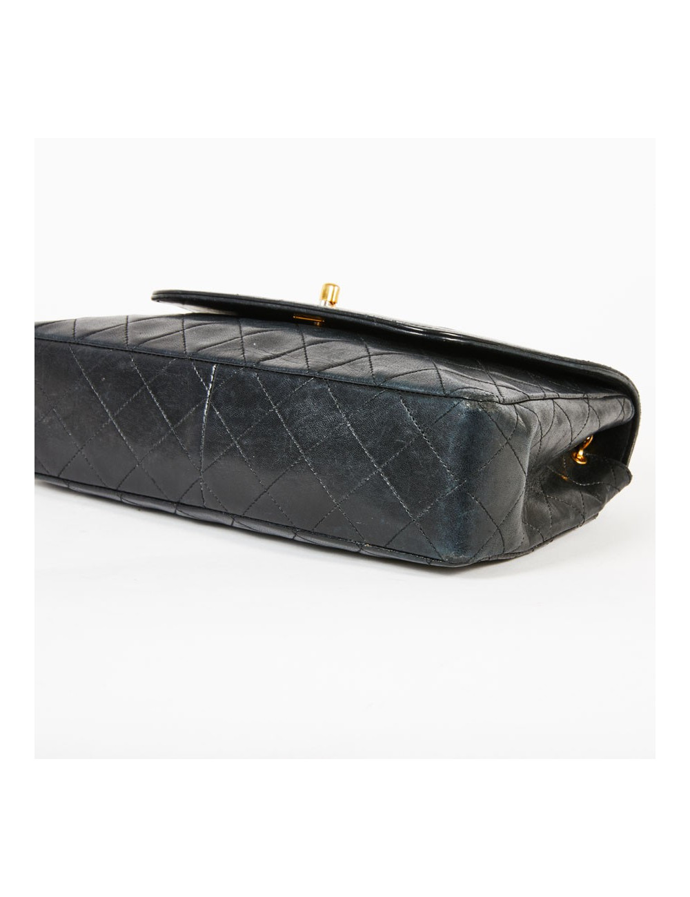 Sac CHANEL vintage cuir lisse noir matelassé