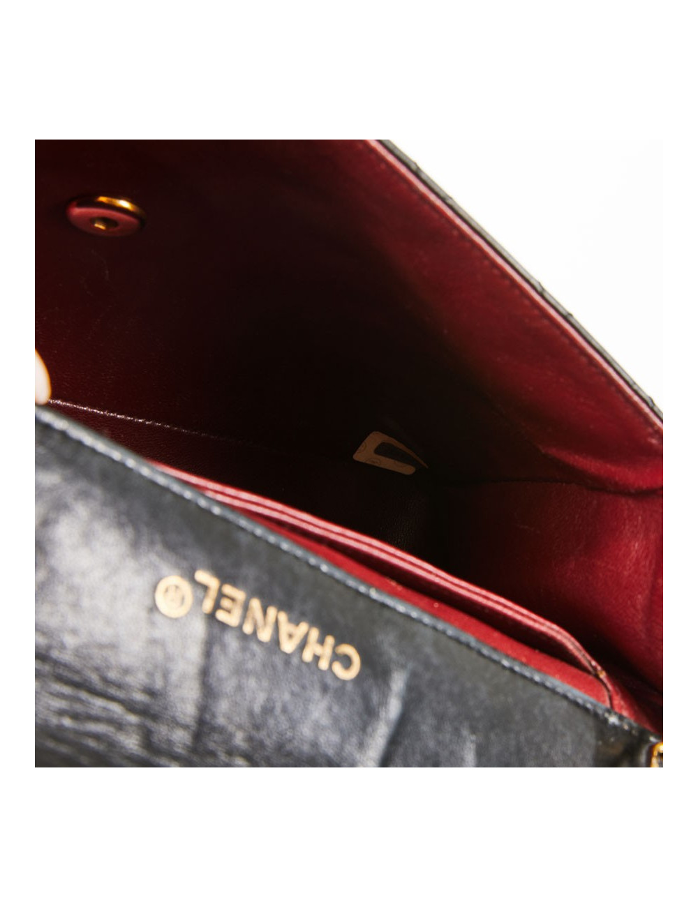 Sac CHANEL vintage cuir lisse noir matelassé